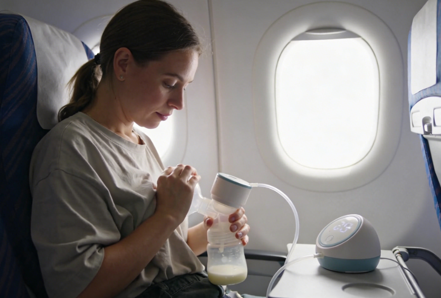 Breast Pump on an Airplane : Safe, Convenient, and Reassuring